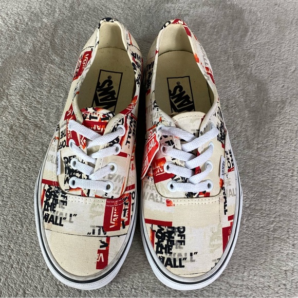 Vans Authentic Packing Tape Shoes Men 7.5 Women 9 White Black Canvas Sneaker NEW - Picture 8 of 10